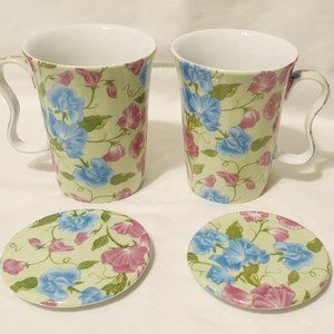 2 Coffee cups Giordano di Ponzano Fine porcelain New with lids